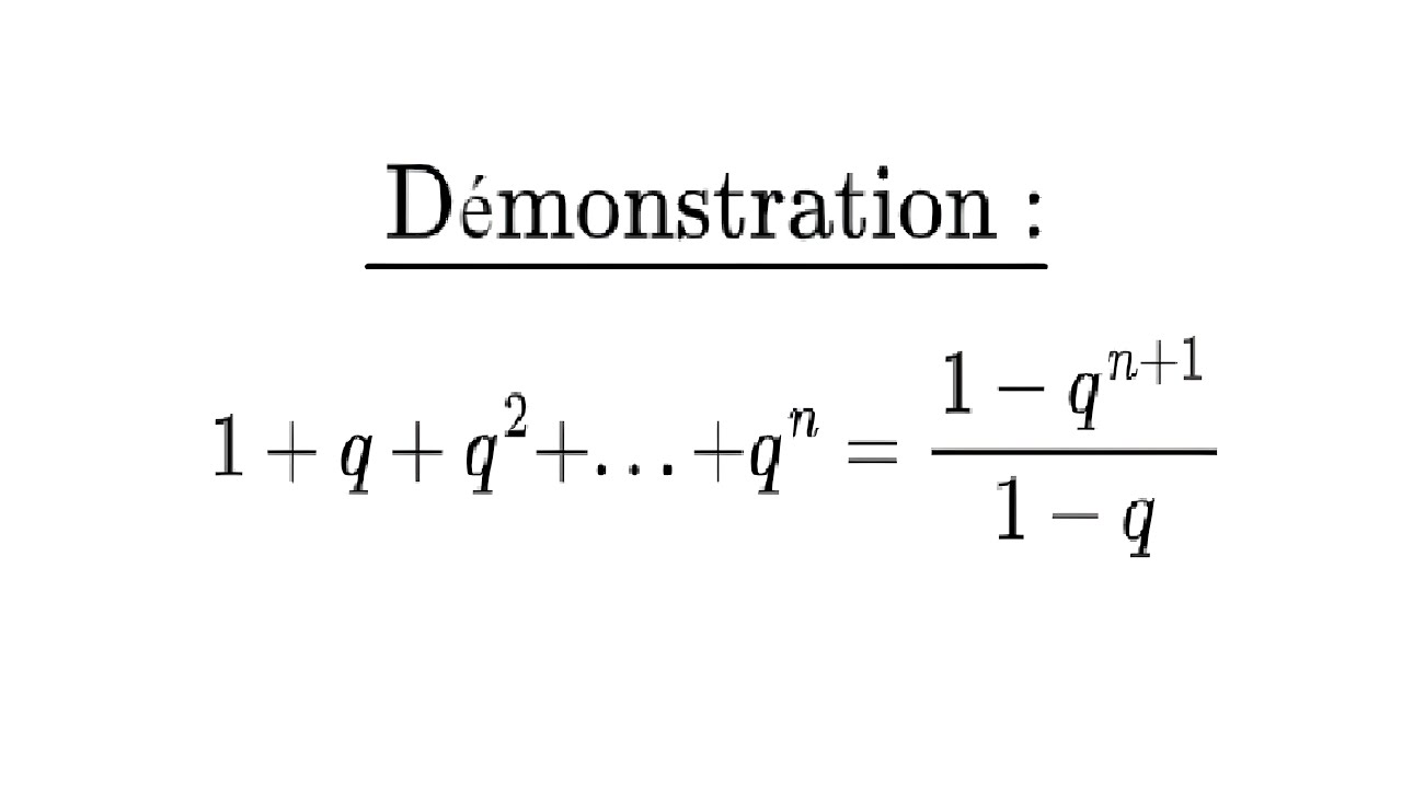 Démonstration Somme des termes d'une suite géométrique YouTube — free download