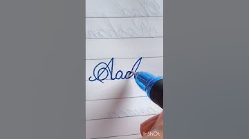 How to write Aadhi name in cursive writing #cursive#writing#beautifulname#improve#writing#shortclip