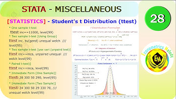 t distribution | t test | statistics | hypothesis testing  || stata | U/Graduate | Mphil/Phd