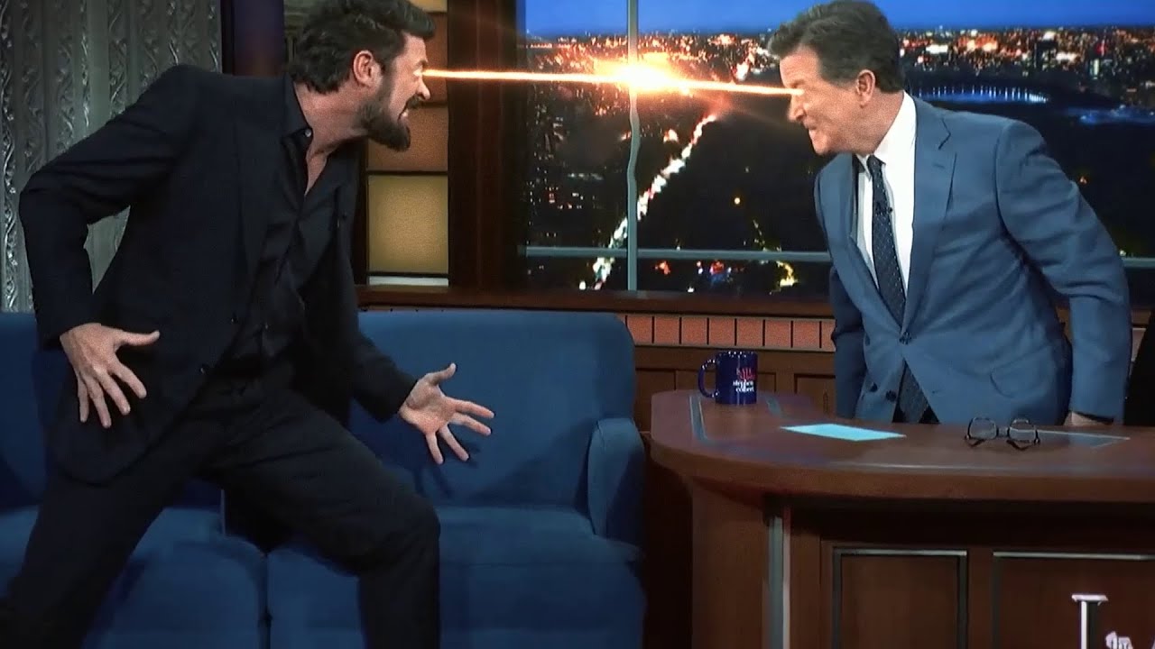 Karl Urban and Stephen Colbert laser each other for real #TheBoys