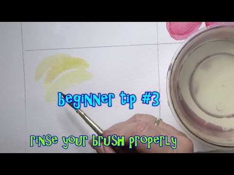 #3 FREE Beginner Tip :  Rinse the Brush thoroughly - Watercolour Tips