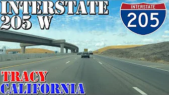 I-205 West - Tracy - California - 4K Highway Drive