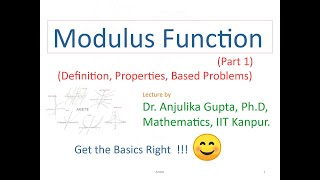 Function#6.1 (Modulus Function (Part-I)/Properties/ Based Problems)/IIT JEE/Very Imp/ 11th/12th Math