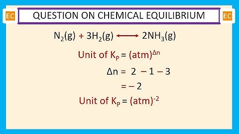 OQV NO – 255 What is the unit of Kp for the reversible reaction N2(g) + 3H2(g) ↔ 2NH3(g)?