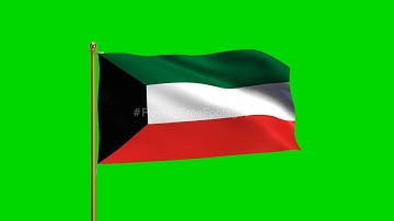 Kuwait National Flag HD | World Countries Green Screen Flag animation loop | Royalty Free Footages