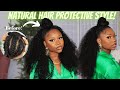 SUPER EASY NATURAL HAIR PROTECTIVE STYLE ON TYPE 4 NATURAL HAIR! | Curls Queen Clip Ins | Chev B