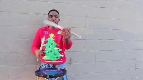 Marcus Joyner and @tbhayden are both killing it in their Ugly Sweaters on a RCP Drum Practice Pad