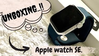 Apple Watch SE Unboxing.⌚️ | Silver Aluminum | Abyss blue sports band