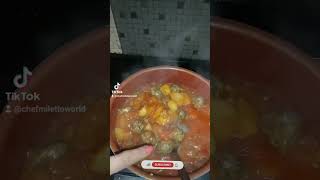 Enjoy Kafta Balls with Potato Cubes served with Red Sauce تلذذ بكرات الكفتة مع مكعبات البطاطا