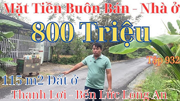 Tập 932   Bán đất lộ nhựa kinh doanh chỉ 800 Triệu full Đất ở Tại Bến Lức Long An