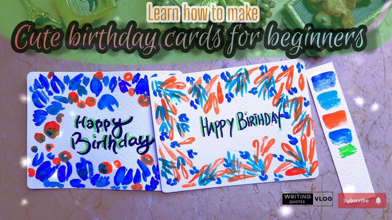 Easy Watercolor Birthday Cards for Beginners | DIY Tutorial | cute ...