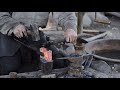 How to punch and drift an axe eye by hand. Axe making - blacksmithing