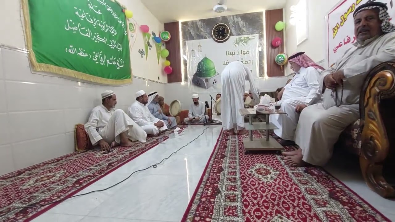 جلسة ذكر مباركة بحضور احباب الشيخ حاتم الرفاعي  مع المداح عارف العيساوي في دار السيد سلام النمراوي 