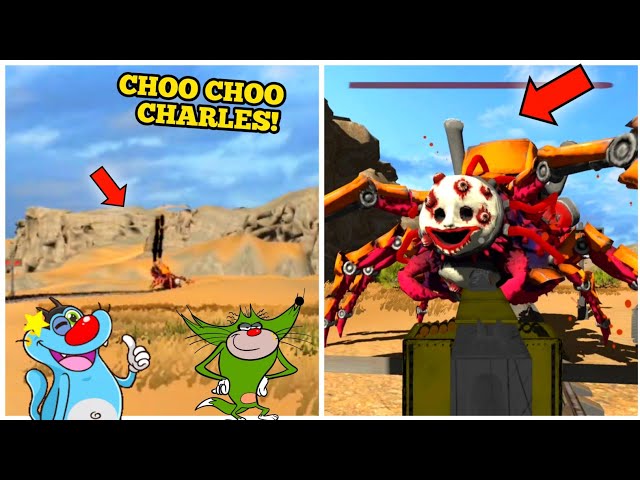 🦀 Crab Choo Choo Charles in Spider Train Mobile With Oggy and Jack class=