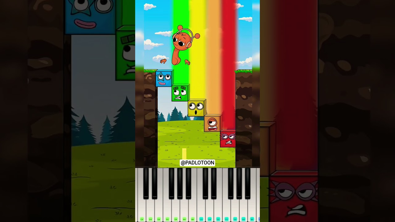 Help Oren Cross the Bridge! Numberblocks x Sprunki @PADLOTOON - Piano Tutorial