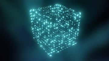 Digital Data Blockchain Cryptography Cube of Flashing Binary Numbers 4K Background VJ Video Effect