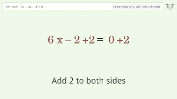 Solve 3x+3x-2=0: Linear Equation Video Solution | Tiger Algebra