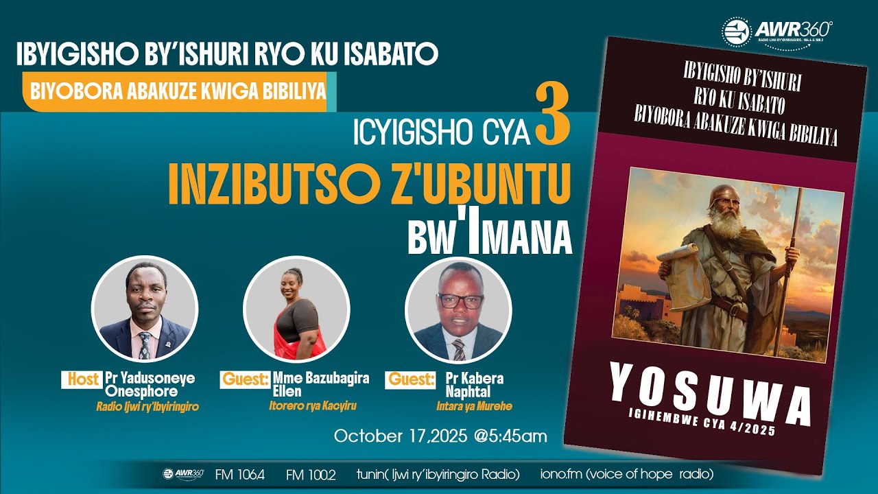 🛑IBYIGISHO BY’ISHURI RYO KU ISABATO BIYOBORA ABAKUZE KWIGA BIBILIYA - INZIBUTSO Z'UBUNTU BW'IMANA