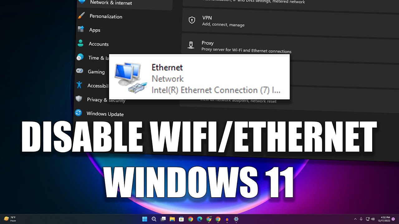 How To Disable WiFi Or Ethernet Network Adapter In Windows 11 YouTube