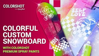 Colorful Custom Snowboard with Spray Paint 🏂✨