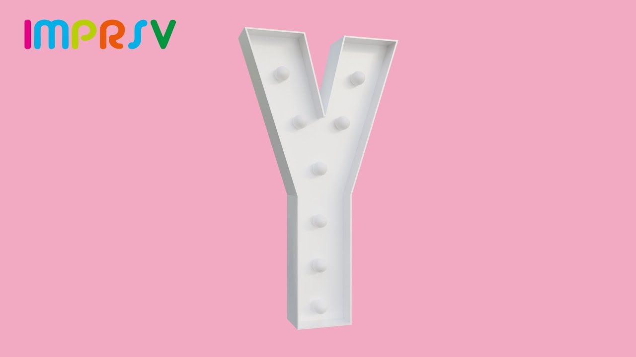 3FT Light Up Letter Y User Guide (Round Font) - YouTube