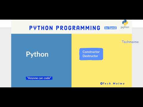 Constructor / Destructors in Python Explained | Python course for beginners | Techmaima - in Tamil