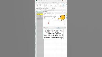 Cách tạo thông báo nhập trùng dữ liệu trong Excel