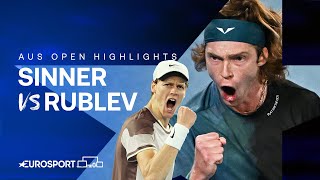 Jannik Sinner v Andrey Rublev | Quarter-Final | Extended Australian Open 2024 Highlights 🇦🇺