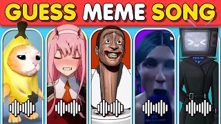 GUESS MEME SONG 🎵🎙️🔥 | Grimace, MrBeast, Skibidi Toilet, Smurf Cat, Boywithuke, Wednesday, Grimace