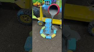 😱Amezing Mini tractor cement pillar step🚜🔥DIY construction machineby step #shorts