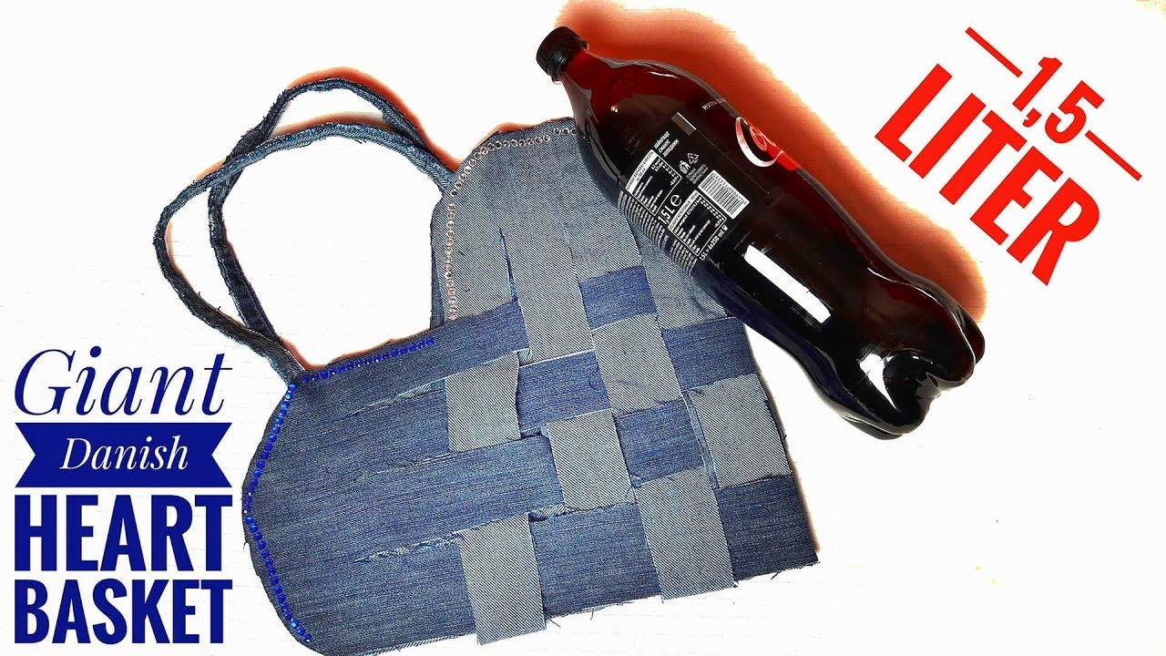 How To Make Denim Danish Heart Basket DIY Giant Denim Danish Heart