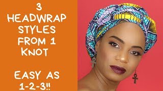How To Create 3 Headwrap Styles From 1 Wrap Knot | Naturalhair |Naturalcanadiangirl by NaturalCanadianGirl 1,623 views 5 years ago 2 minutes, 55 seconds