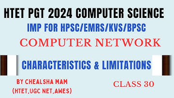 Computer network characteristics |Computer Network Limitation|HTET PGT CSE Preparation| HPSC/KVS CSE