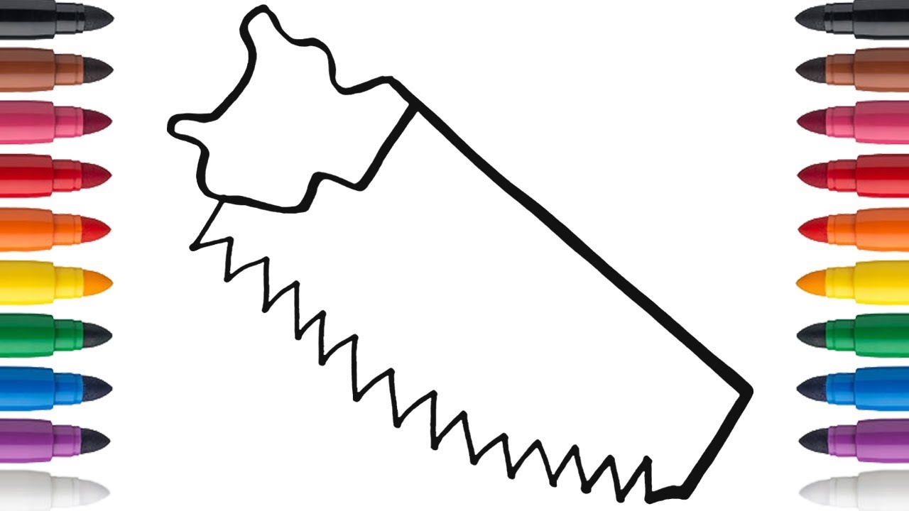 How to draw and color a saw YouTube