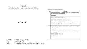 Tugas 3 Soal 1 | Pemrograman Dasar