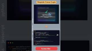 🔥 Magnetic Cursor Login UI + Success Popup ✨ | Next-Level Modern Design #HTML #CSS #JavaScript #UIUX