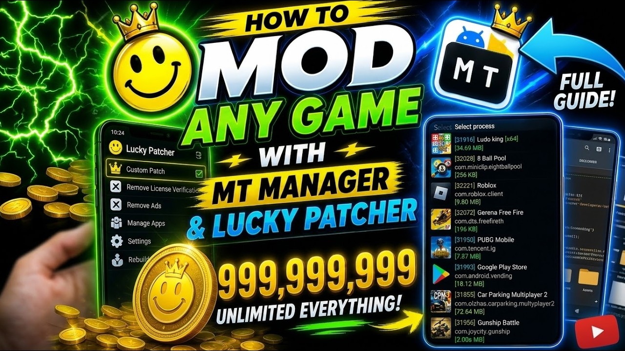 How to Mod Any Android Game Using MT Manager & Lucky Patcher 🔥 | Full ...