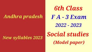 6th class social fa 3 question paper 2022 - 2023