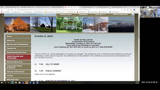 Williston Conservation Commission - October 20, 2021 Meeting