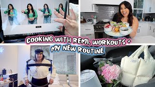 my new routine, working out + cooking with remi!!