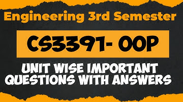 CS3391|Important questions|Object Oriented Programming|Important questions|Engineering king|