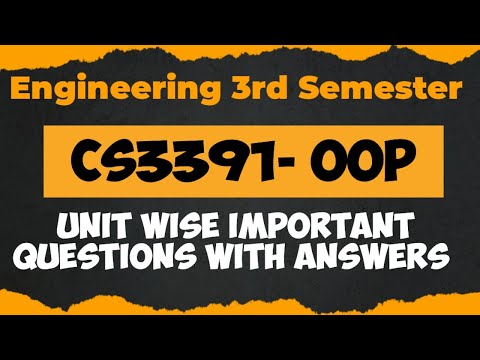 CS3391|Important questions|Object Oriented Programming|Important questions|Engineering king|