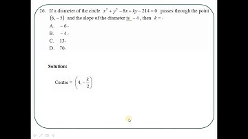 2014 HKDSE Maths Core Paper 2 Solution q26,Circle Equation (圓形方程) x Equation of Straight Lines(直線方程)