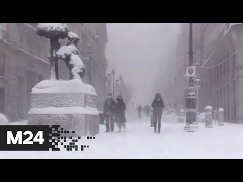 Мощнейший за последние 80 лет снегопад произошел в Мадриде - Москва 24