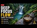 LIVE Forest Waterfall from Above 🌧️ Healing Bowl &amp; Rain for Deep Focus, Clarity &amp; Flow State