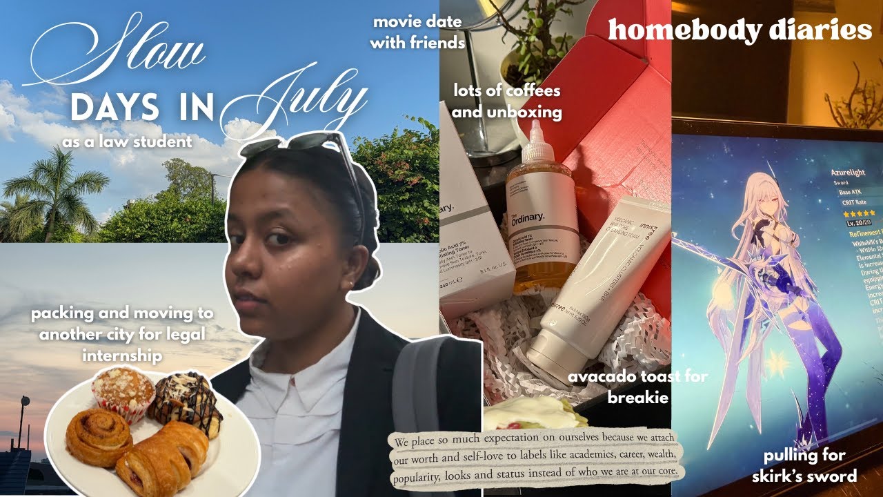 Slow days in July as a Law Student |packing for internship, movie w/ friends, genshin, unboxings💻