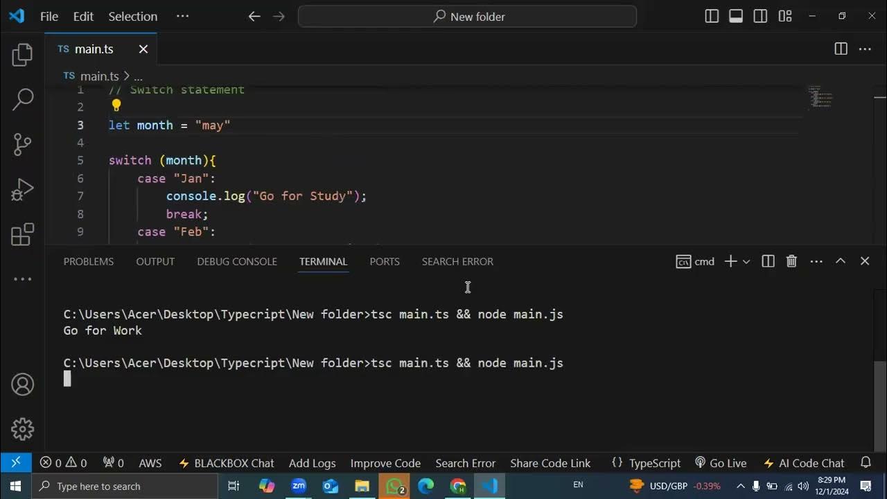 Switch Statement in typescript | Batch 3 | Web Development Course ...