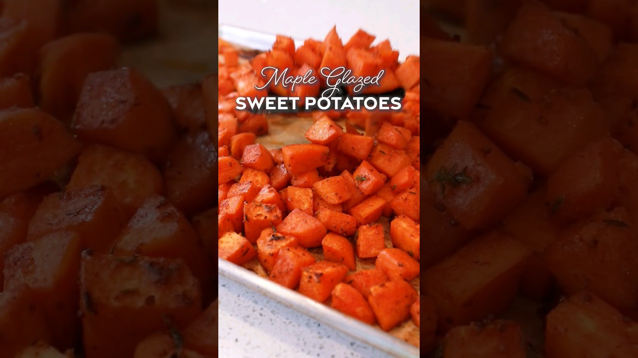 Easy Maple Glazed Sweet Potatoes - Side dish for Thanksgiving! 