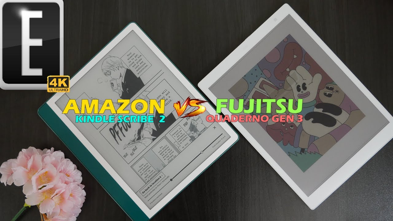 Kindle Scribe 2 vs Fujitsu Quaderno 3C COLOR Comparison - YouTube