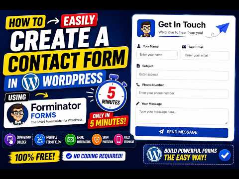 How to easily create a contact form in wordpress website using Forminator Forms only in 5 minutes